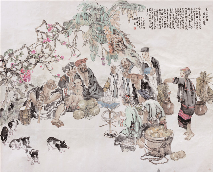 11林百石《南宗五祖白玉蟾》  中國畫   300x250cm.jpg