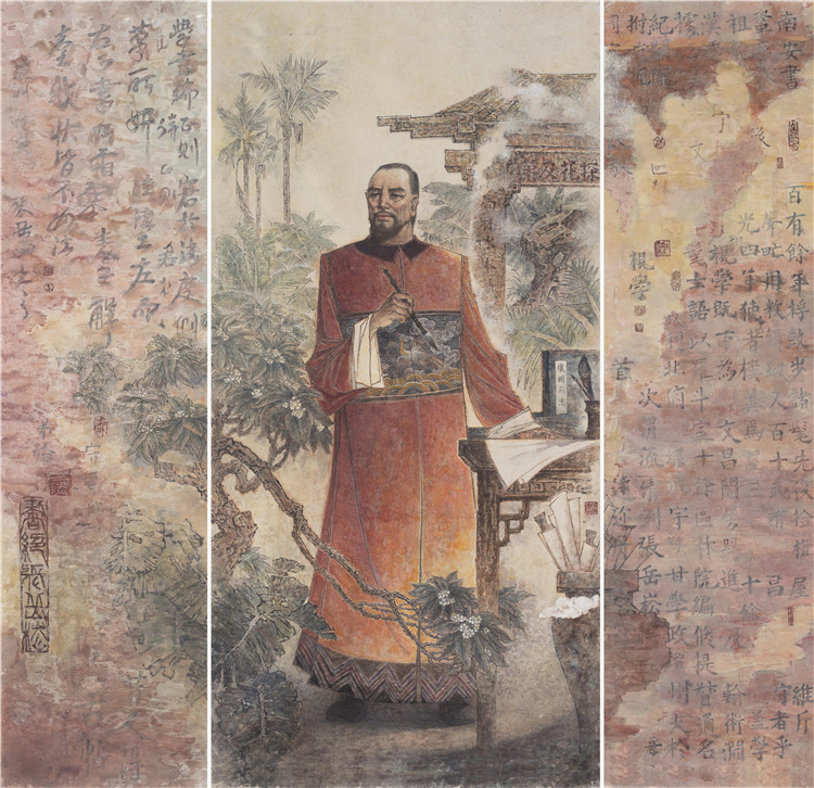 14符祥康  吳嶽秀《書(shu) 絕 張嶽崧》350x230cm.jpg