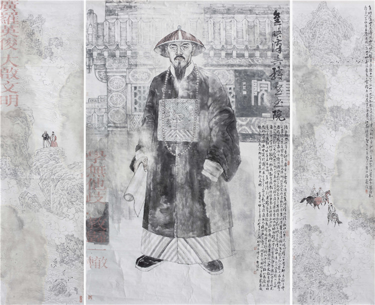 17黎盛健 陳治博《瓊台書(shu) 院焦映漢》480x240cm.jpg