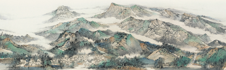 4 王金石 石綱 石勁鬆 曠小津 譚長德 《錦繡瀟湘——南嶽衡山七十二峰圖》（局部）  中國畫72cm×4320cm.jpg