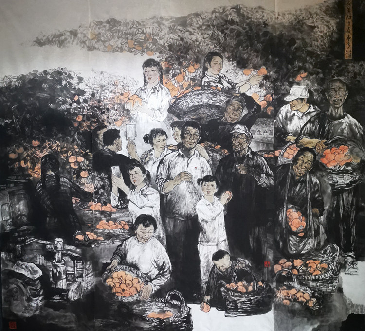 8 康移風《今年村裏喜事多》256x220中國畫.jpg