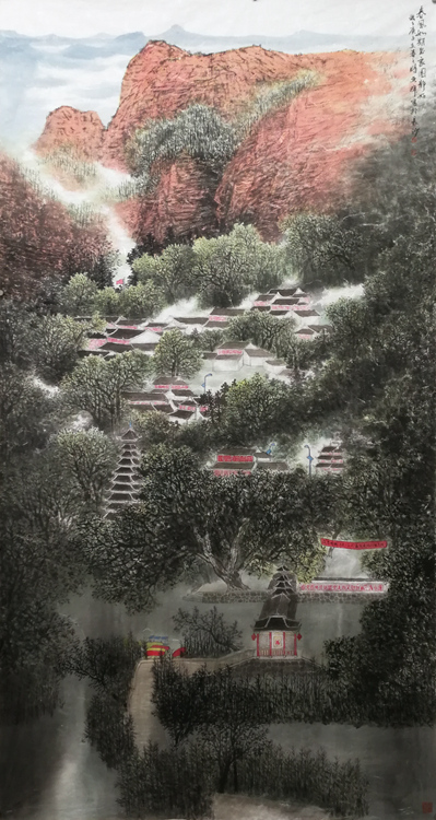 11 李亞(ya) 輝　春風如期至，家園靜好　180cm×96cm　中國畫　2020年.jpg