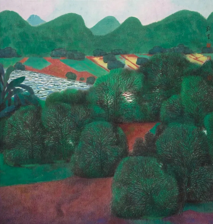 3 劉雲(yun)  青山著意 中國畫 95cm×89cm.jpg