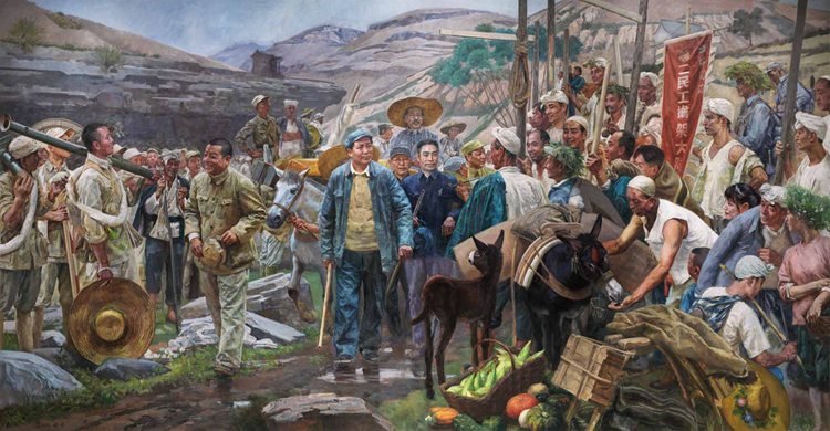 42-《轉戰陝北》-高天雄、胡冰-油畫-300 cm×580 cm.jpg