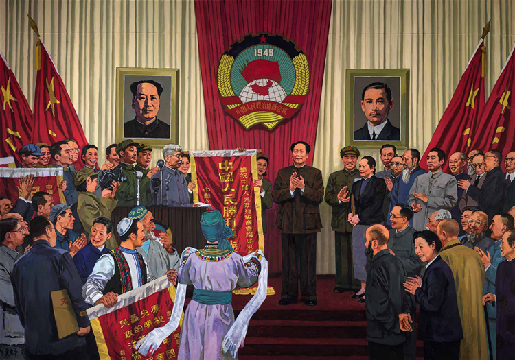 53-2-《新政治協商會(hui) 議》-吳雲(yun) 華、吳薇-油畫-350 cm×500 cm.jpg