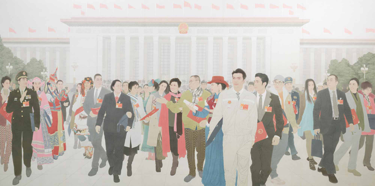 178-《熱情洋溢的代表委員們(men) 》-王冠軍(jun) -中國畫-300 cm×609 cm.jpg