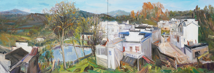 1、範迪安《紅色沃土新風貌》400x140cm油畫.jpg