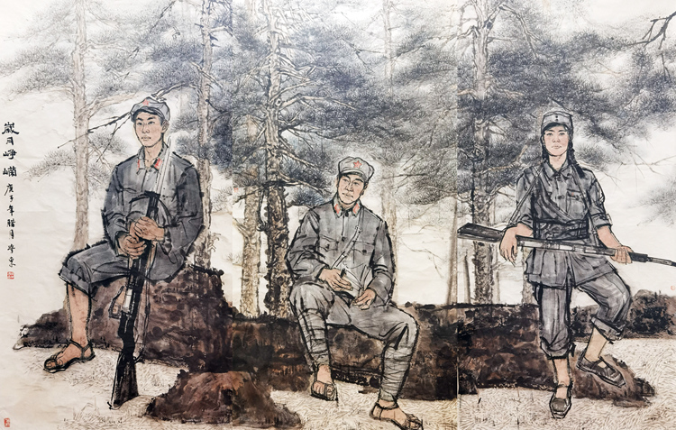 22、陸學東(dong) 《歲月崢嶸》248x120cmx3國畫.jpg