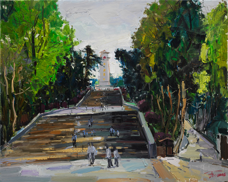 37、張臏《印象大別山-紅軍(jun) 廣場》80x100cm.jpg