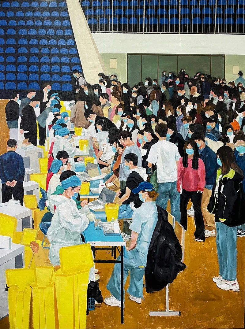 桑田 《疫情之下·體(ti) 育館》 油畫.jpg